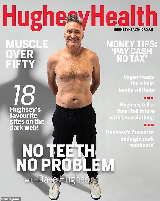 Hughes (pictured) made it clear it wasn't a health professional who told him he had 'man boobs' - and he didn't reveal who made the hurtful comment.