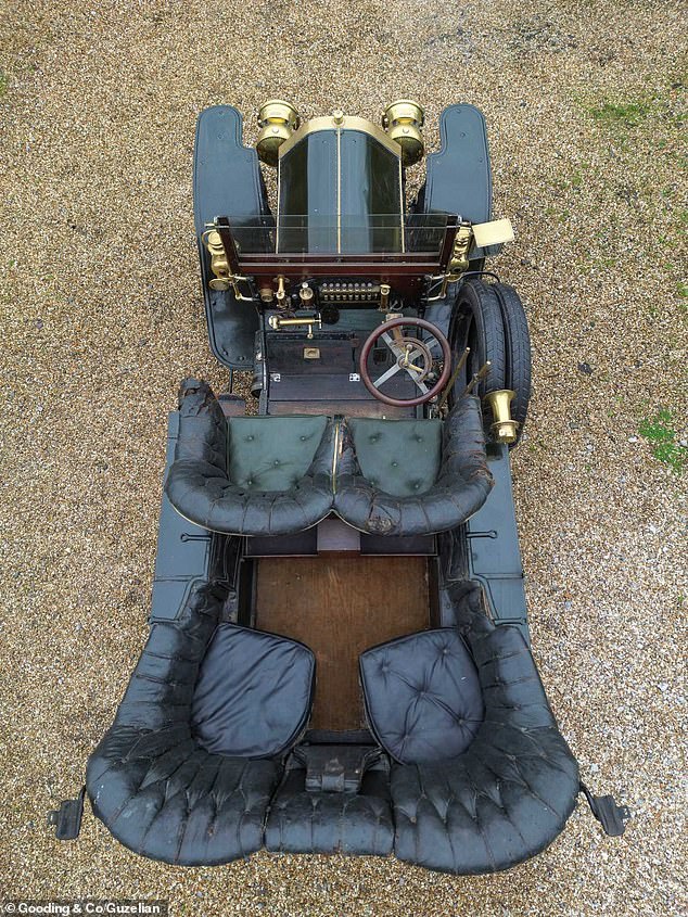 A top view of the car.  The 60 hp will be offered at the Amelia Island Auctions of classic car specialist Gooding and Company in Florida on February 29 and March 1.