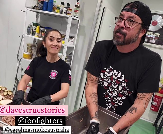 Dave takes time off from his band's Australian tour to help out at a street kitchen in Melbourne