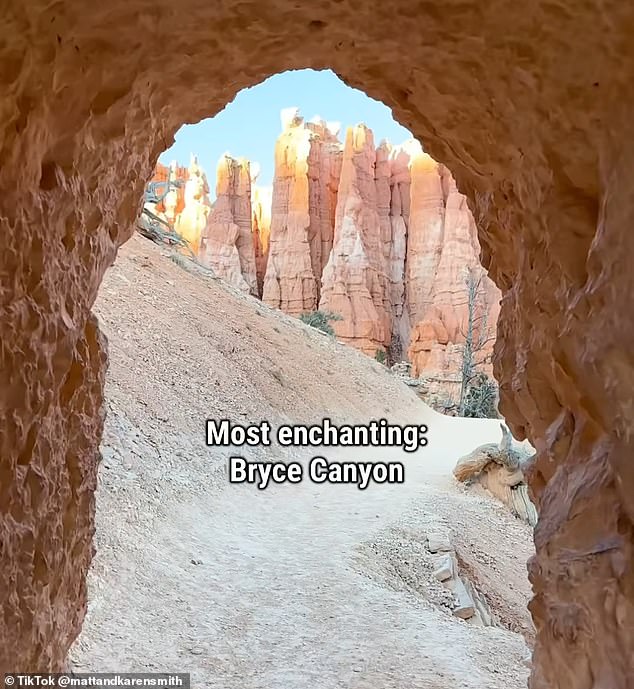 The avid travelers went on to name Bryce Canyon as the “most enchanting” of all the national parks in America