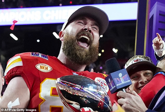 Jason watched from the stands in Las Vegas as brother Travis and the Chiefs defeated the 49ers