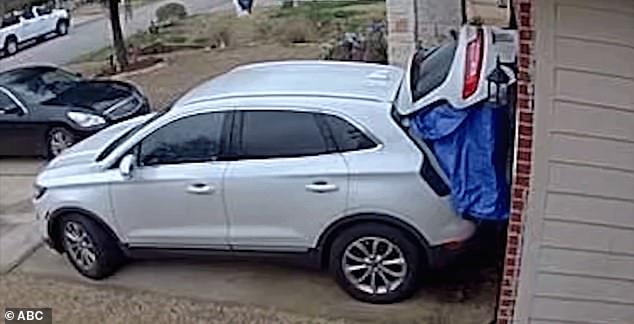 Moreno backed her car up close to the garage and hung a tarp blocking the view of anything going in or out of the vehicle