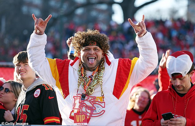 Chiefs fan Scott Shepard poses with 