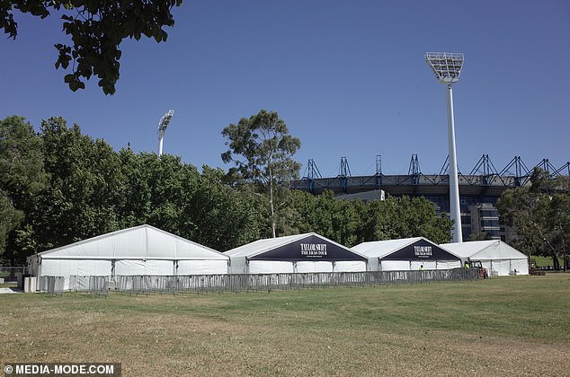 Huge marquees were set up outside the stadium with barriers to keep the lines of eager fanatics organized