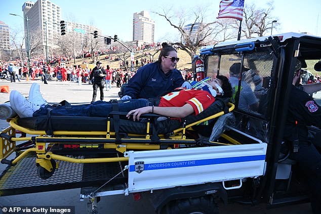 Several people were seen being wheeled away in a stretcher, and reports suggested as many as 10 people may have been injured in the chaotic scenes