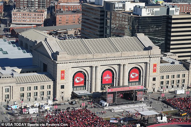 General view of Union Station where the shooting took place just after the team took the stage around 3:30 p.m