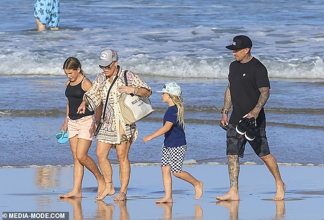 The 44-year-old American superstar touched down on the Gold Coast earlier this week with her husband Carey Hart, 48, and their two children Willow, 12, and Jameson, seven.