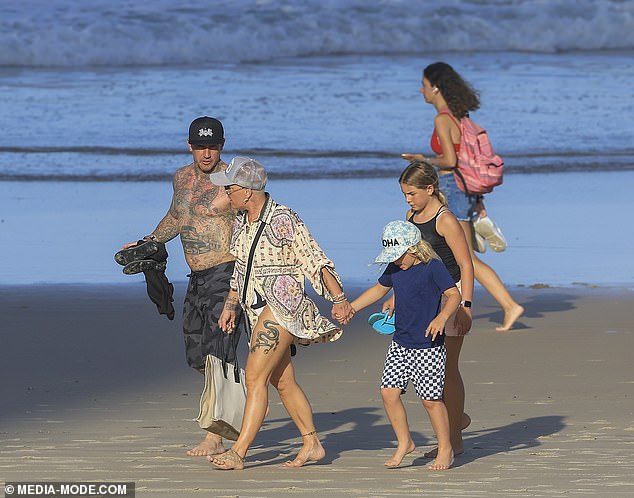 The family retreated to safety and onto dry land