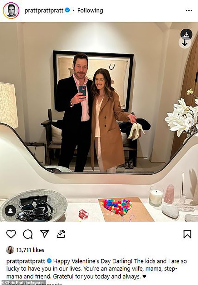 Before heading out for lunch, the Jurassic World star shared a series of photos of his wife with their kids and baking a sweet Valentine's Day treat