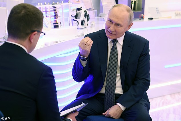 “He turned out to be patient and listened to my long answers, especially about history,” Putin said of the conservative expert during his TV appearance.