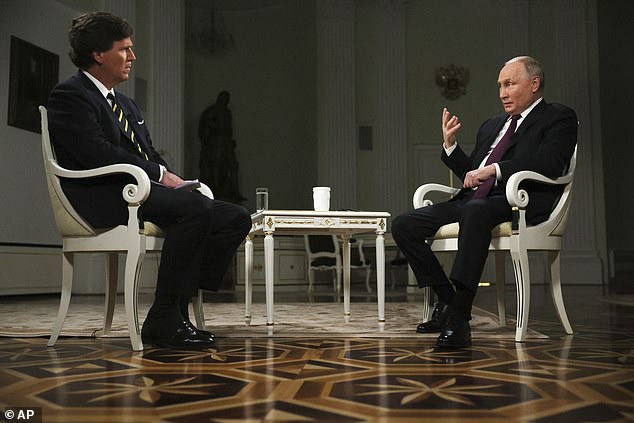 During the interview, Putin urged the US to stop supplying weapons to Ukraine, a position echoed by Carlson and amplified by the Kremlin's propaganda channels.