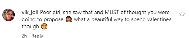 But fans think the actress could have been disappointed as the setting was so romantic it could have been the perfect place for a proposal.