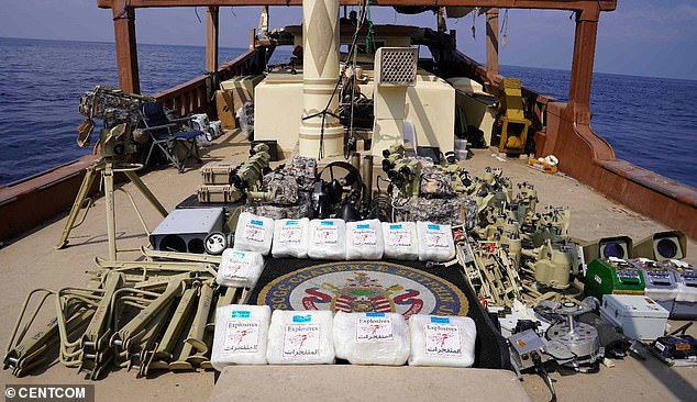 The loot included medium-range ballistic missile components, explosives and unmanned underwater/surface vehicle (UUV/USV) components.