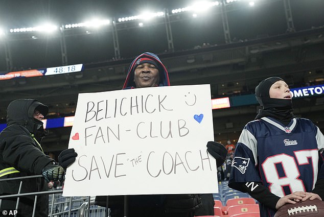 Some Patriots fans still support Belichick, including this man pictured on December 24