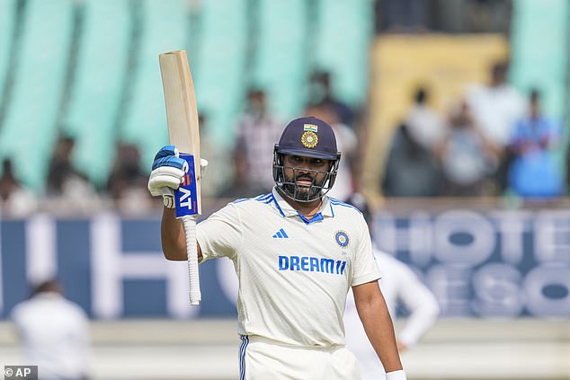 But it was a positive opening day for India as captain Rohit Sharma scored a fine century