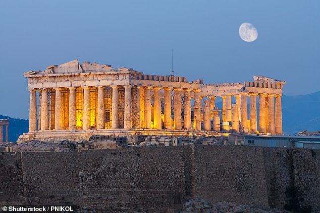 Tours of Athens were also planned from the historic Greek port of Piraeus.  File image shows the Parthenon in the Greek capital