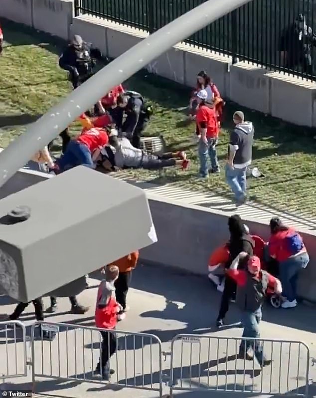 Heroic Kansas City Chiefs fans knocked a suspected gunman to the ground amid the chaos