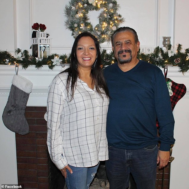 Lisa Lopez-Galvan, pictured here with her husband, was the only person to lose her life on the day of the shooting, dying during surgery at a hospital from a gunshot wound to the abdomen.