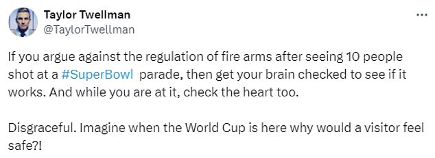 Twellman called for stricter gun regulations in the wake of the Kansas City shooting