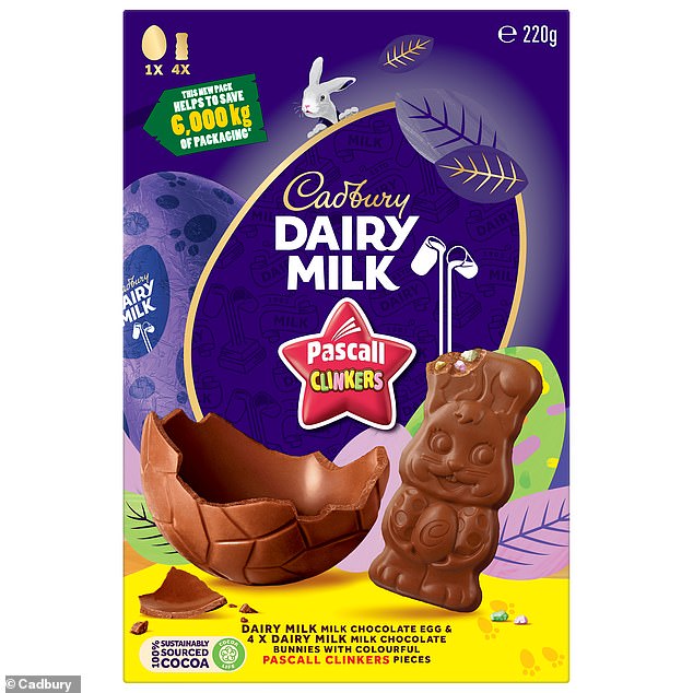 The ¿Clinkers Bunny¿ combines the softness of Cadbury Dairy Milk milk chocolate with the iconic crunch of Pascall Clinkers sweets