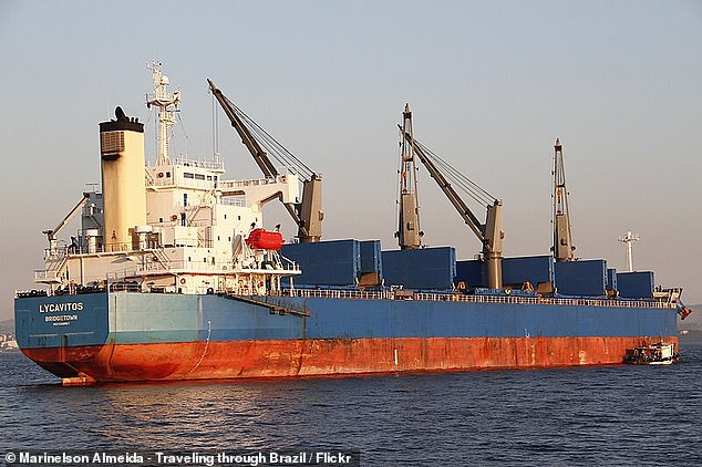 The British ship 'LYCAVITOS'.  The Yemeni group says 