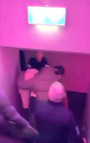 The English attacker was then pulled away from the cameras he used to walk into the bar