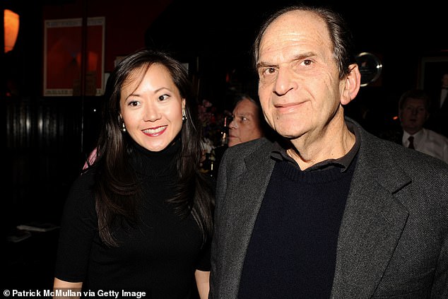 Angela Chao is pictured with her first husband Bruce Wasserstein, who died in 2009, just months after their wedding