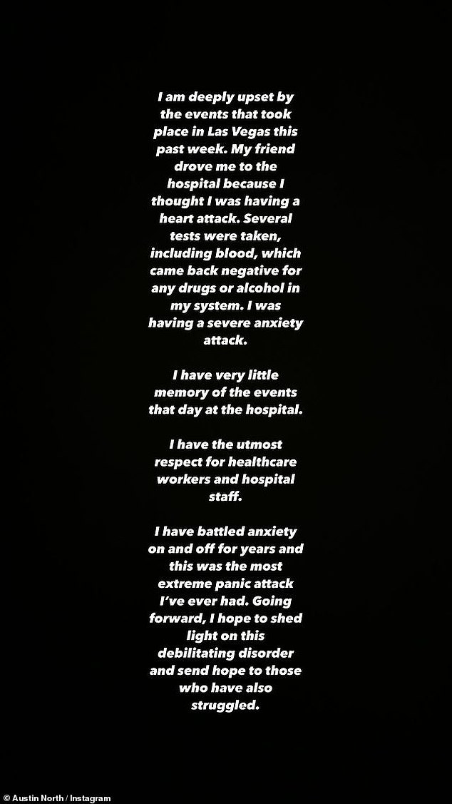 The actor made a statement on Instagram Stories on Thursday evening saying he had suffered a medical emergency prior to the incident, which he barely remembers.