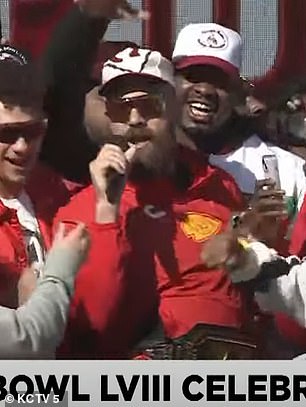 Kelce almost fell over on stage