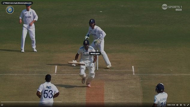 Ravichandran Ashwin was deemed to have run through the middle of the field