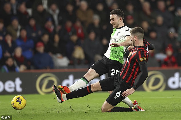 Jota's fine month included two goals against Bournemouth in a 4-0 win at the Vitality Stadium