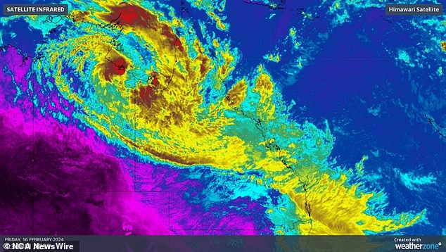 Tropical Cyclone Linoln is hitting the north of the country, between Queensland and the Northern Territory.  Image : Delivered / Weather zone