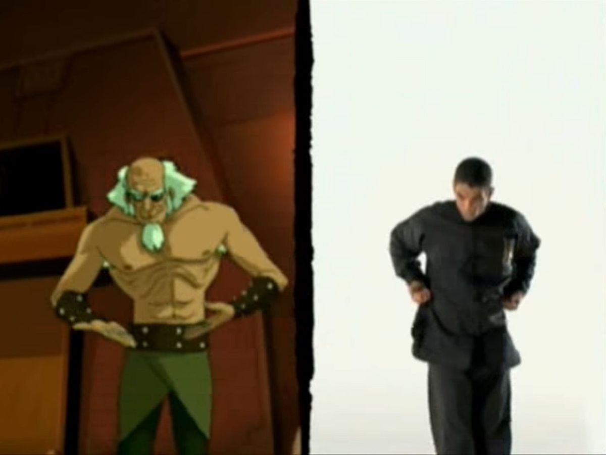 Sifu Kisu has a strong earthbending stance, side by side with Bumi who has the same stance in ATLA