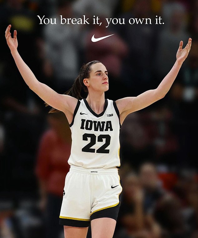 Nike released a poster of Clark on Thursday after she broke Plum's all-time record