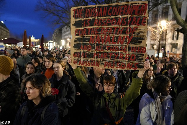 In Berlin, 500 to 600 people gathered in front of the Russian embassy and chanted 