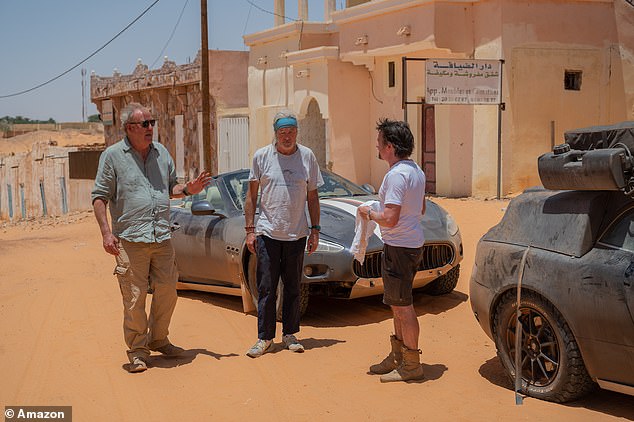 The challenge saw the trio follow in the footsteps of the world's most dangerous race, the iconic Paris-Dakar, but instead of custom-built sports cars they had to travel in second-hand motorbikes (LR) Jeremy Clarkson, James May, Richard Hammond