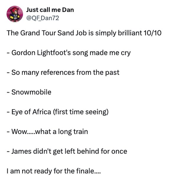 1708118795 80 The Grand Tour fans rave about best special yet Sand