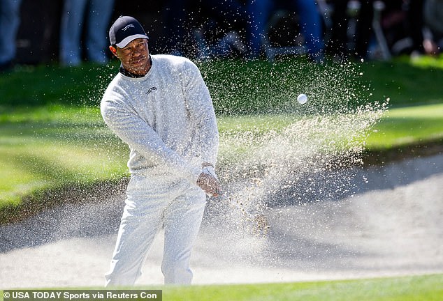 Tiger carded four birdies on the back nine at Riviera, punctuated by a shank on the 18th