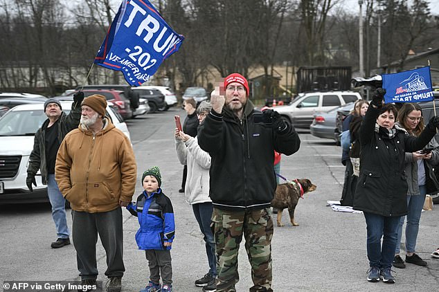 Protesters expressed their anger as Biden's motorcade rolled into eastern Palestine