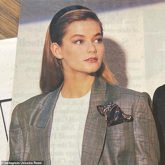 Jessica is pictured in her youth as a model for retailer David Jones