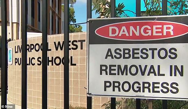 Hundreds of students at Liverpool Public School (pictured) were forced to return to home learning after the school closed when the hazardous substance was found on school grounds