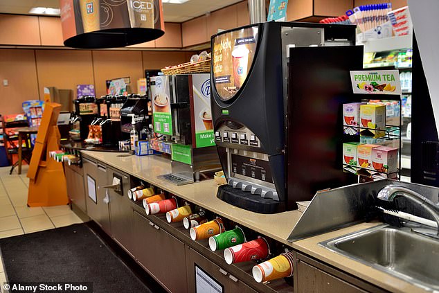 The OP admitted in his post that he drinks two big drinks of water “just about every time he works at the store”