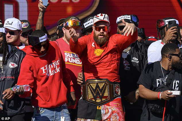 Kelce caused backlash with his antics at the parade, where he appeared beyond drunk