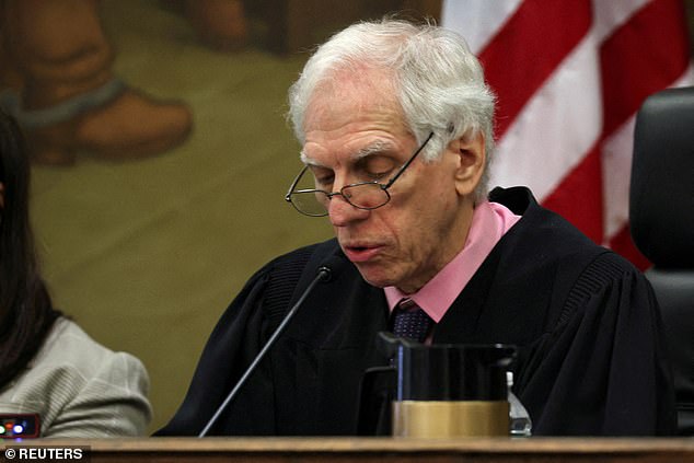 Judge Arthur Engoron speaks during the trial of former US President Donald Trump, in a courthouse in Manhattan, New York City, on October 3, 2023