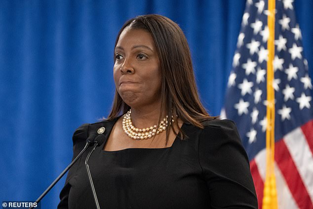 New York Attorney General Letitia James holds a press conference following the ruling against former Trump on February 16, 2024