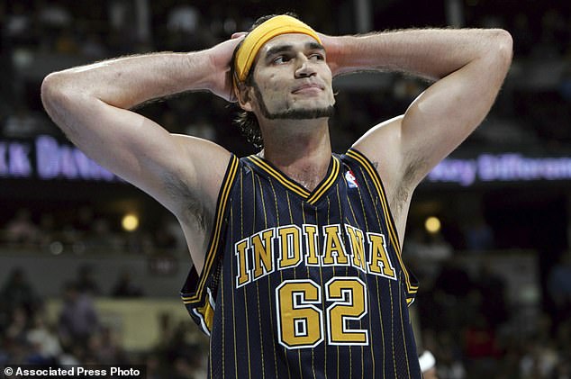 Pollard plays with the Indiana Pacers in a loss to the Denver Nuggets in 2005