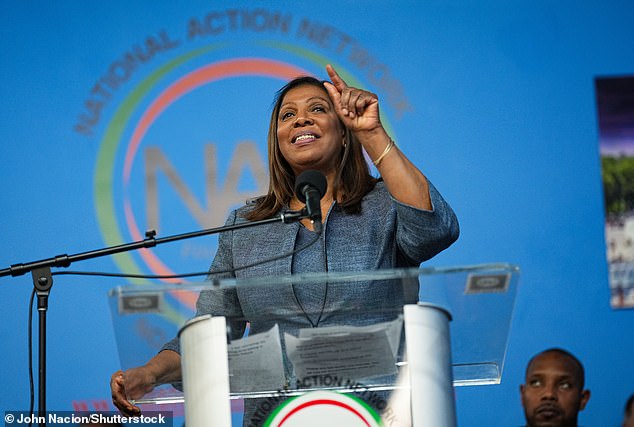 New York Attorney General Letitia James filed the case against Donald Trump, she was seen here last month