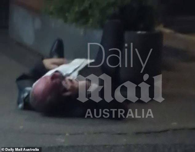 Sources told Daily Mail Australia that Mr Joyce was sitting on the large planter and having an animated phone conversation with his wife when he fell off and 'rolled around' on the floor.