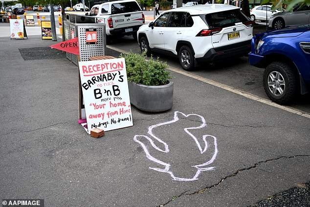 Another pop-up memorial featured a sketch of the spot where Mr Joyce was seen and advertised it as a bread and breakfast accommodation