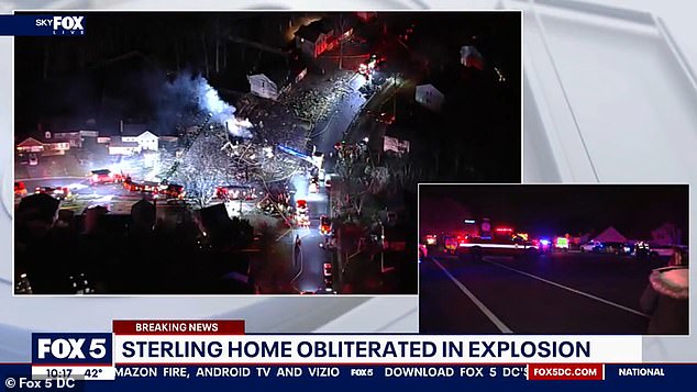 Numerous photos show fire trucks with extended ladders hovering above the rubble as rescuers search through the rubble